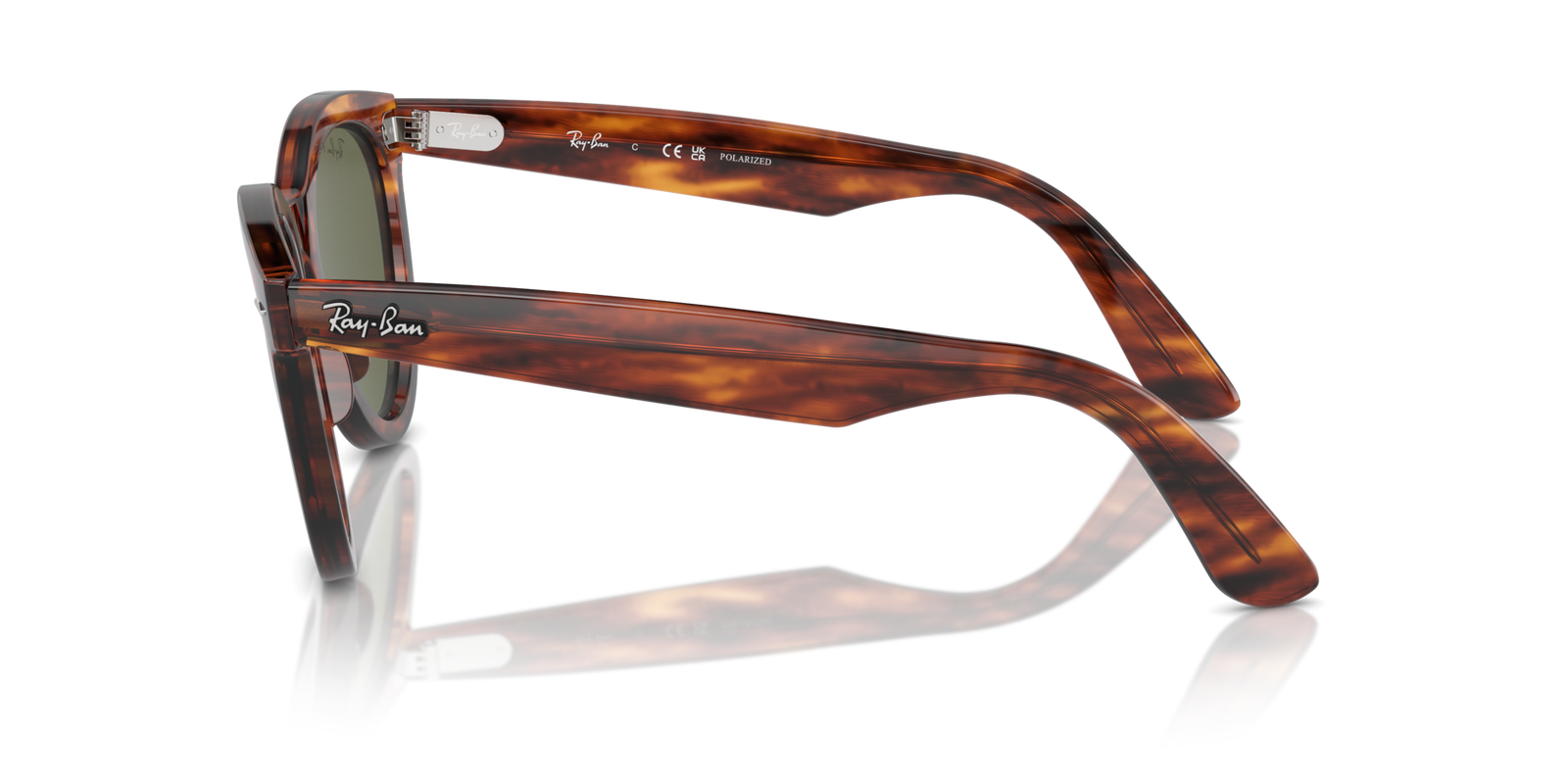 Das Bild zeigt die Ray Ban Sonnenbrille RB2241 in Havanna von der Seite.
