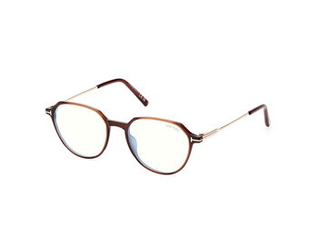 Das Bild zeigt die Korrektionsbrille FT5875-B 048 von der Marke Tom Ford in dunkelbraun/gold.