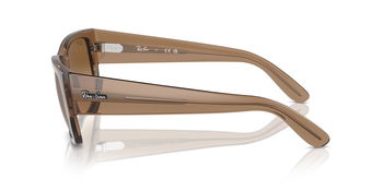 Das Bild zeigt die Sonnenbrille RB0947S 664051 von der Marke Ray-Ban in Hellbraun transparent.