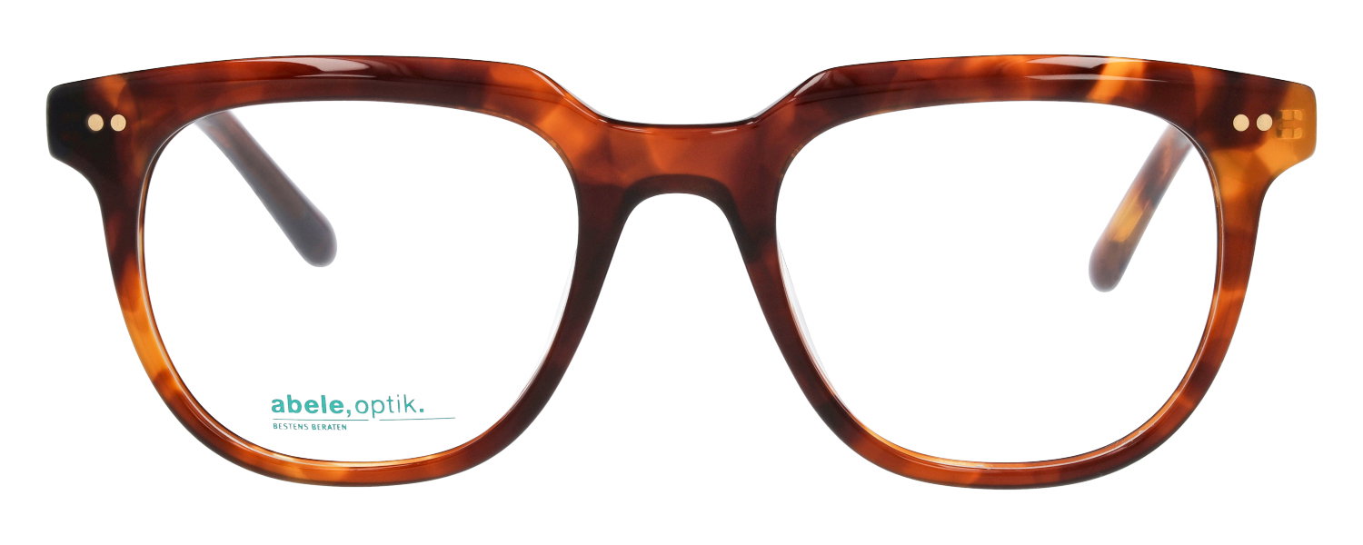 Das Bild zeigt die rechteckige Brille 147741 für Herren von der Marke Abele Optik in braun von vorne