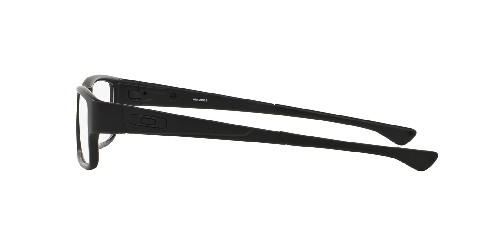 Das Bild zeigt die rechteckige Brille OX8046 804601 für Herren von der Marke Oakley in schwarz seitlich
