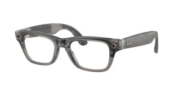 Zu sehen ist die META Korrektionsbrille 0RW7001 von Ray Ban in der Farbe Grau Transparent