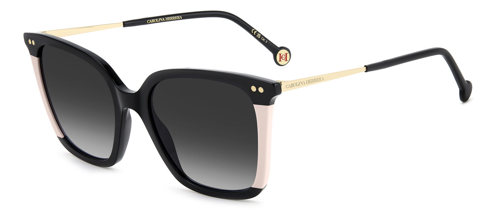 Das Bild zeigt die Sonnenbrille HER 0292/S von der Marke Carolina Herrera in Rosa/Schwarz.