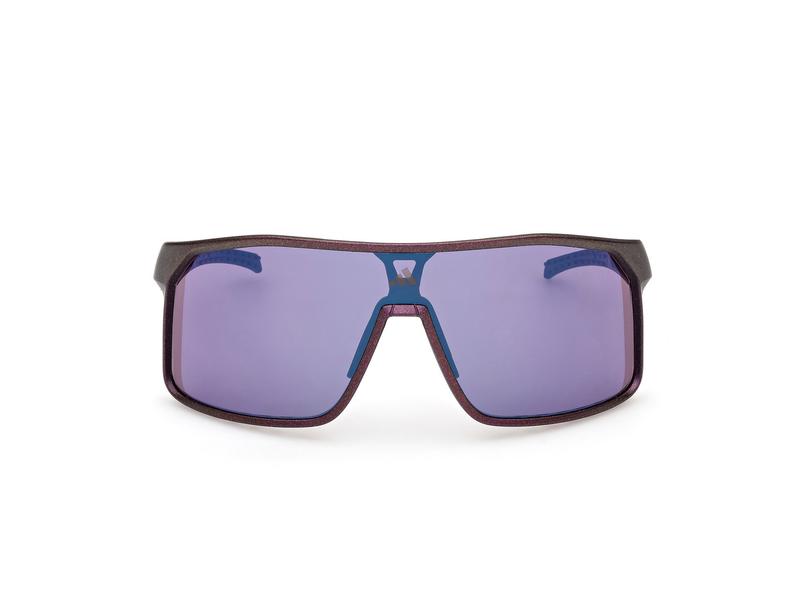 Das Bild zeigt die Adidas Sport Sonnenbrille Alkator SP0124 in matt violett von vorne.