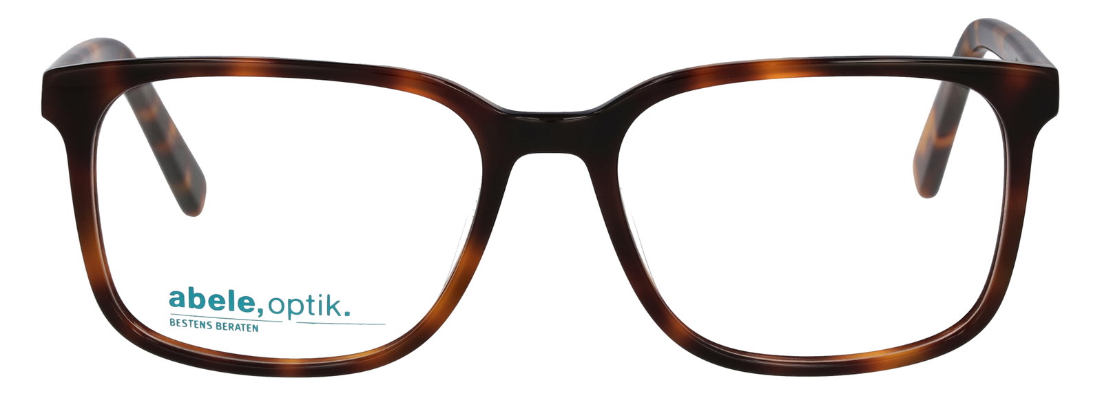Das Bild zeigt die rechteckige Brille 148321 für Herren von der Marke Abele Optik in braun havanna von vorne