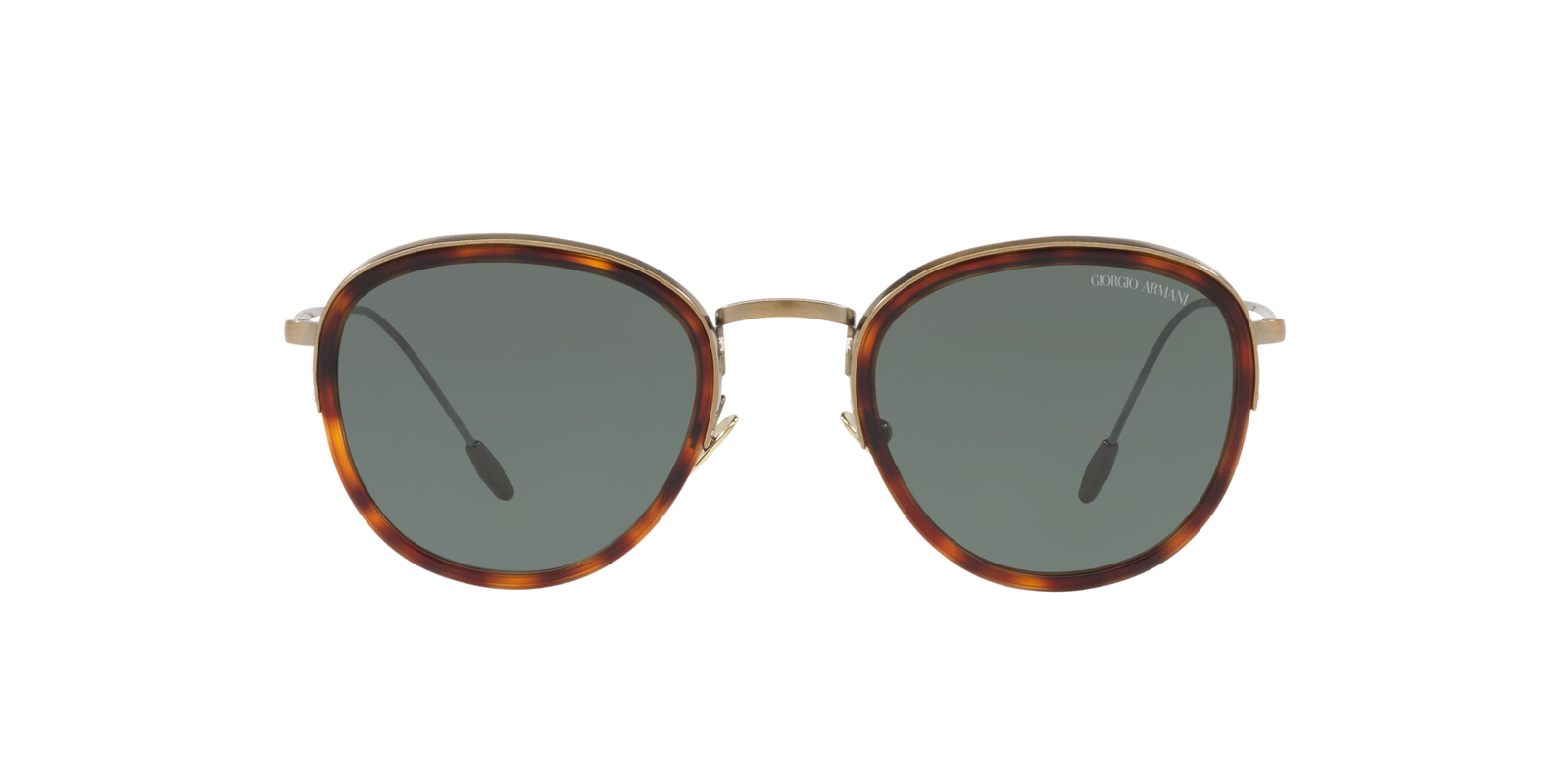 Das Bild zeigt die runde Sonnenbrille AR6068 319871 50 für Herren von der Marke Giorgio Armani in braun havanna rot von vorne