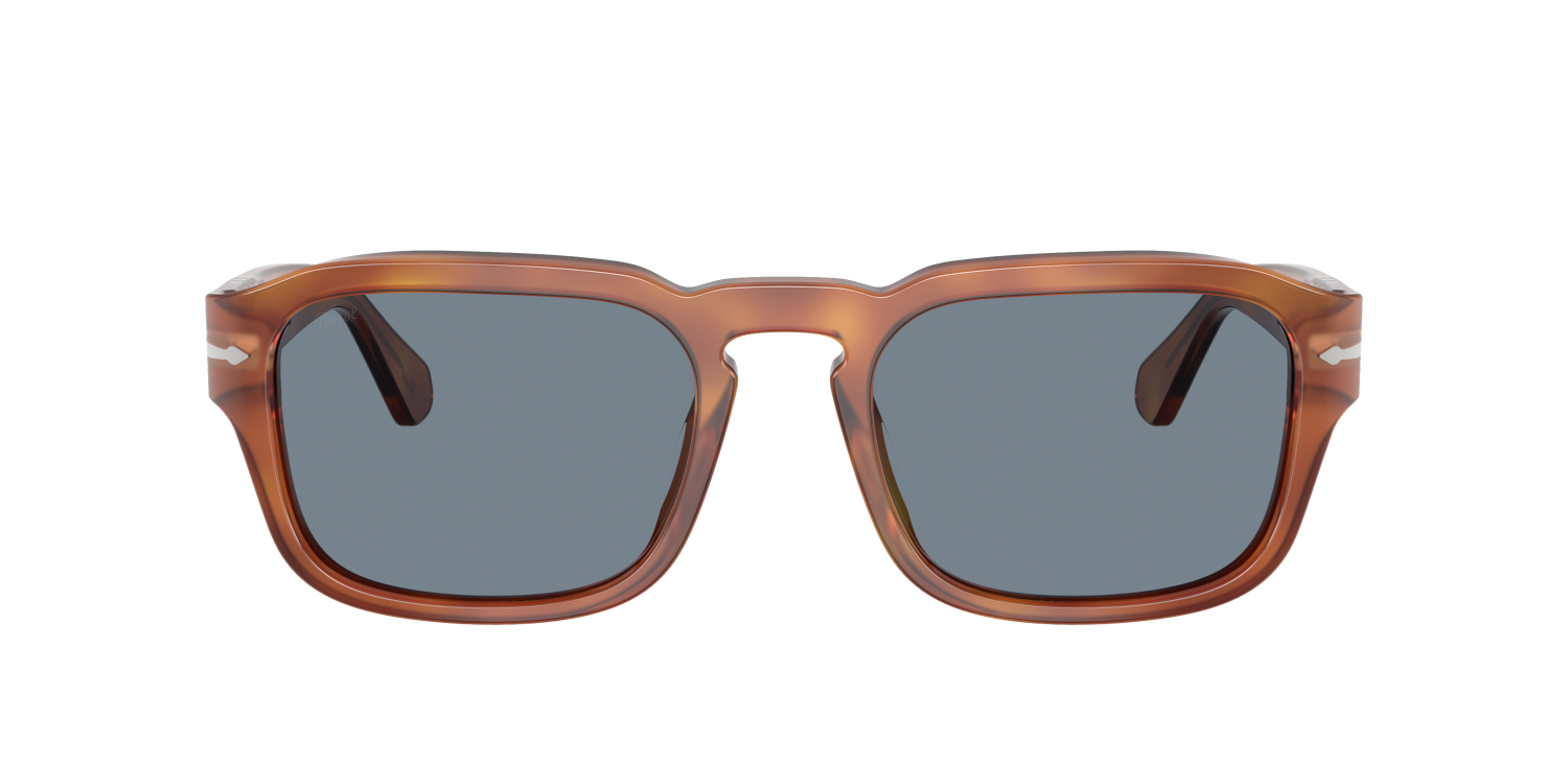Das Bild zeigt die Persol Sonnenbrille PO3386S in hellbraun von vorne.