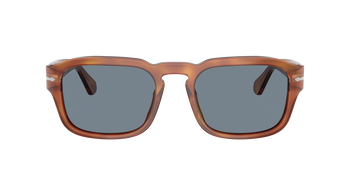 Das Bild zeigt die Persol Sonnenbrille PO3386S in hellbraun von vorne.