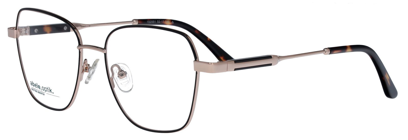abele optik Brille für Damen in rosegold/schwarz 152551
