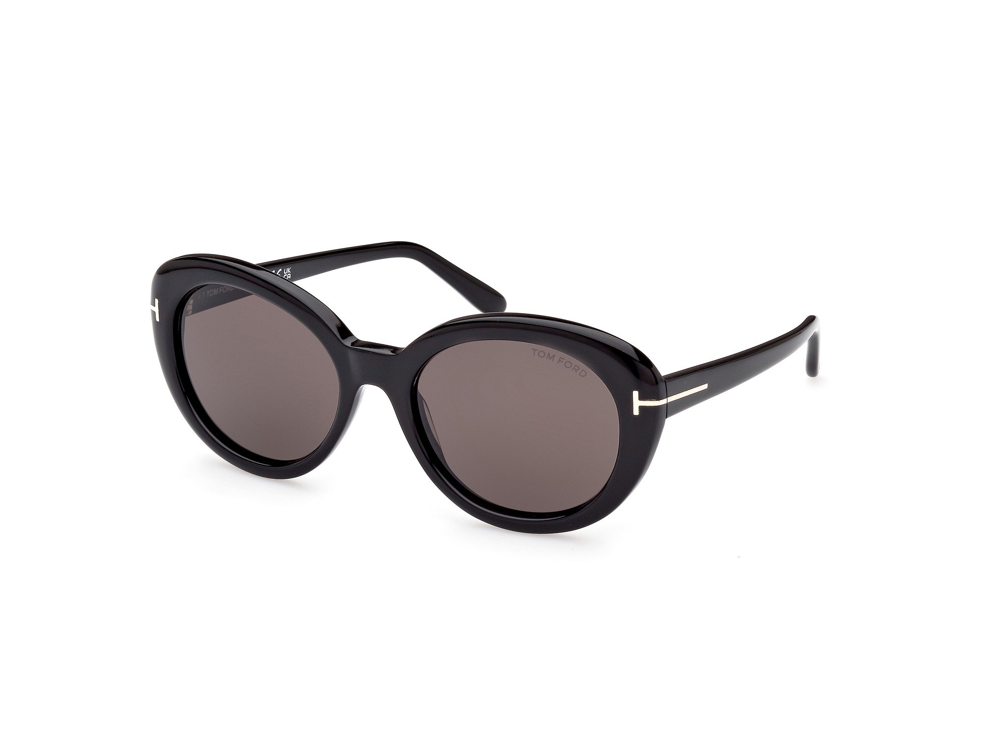 Das Bild zeigt die Sonnenbrille FT1009 der Marke Tom Ford in schwarz von der Seite.