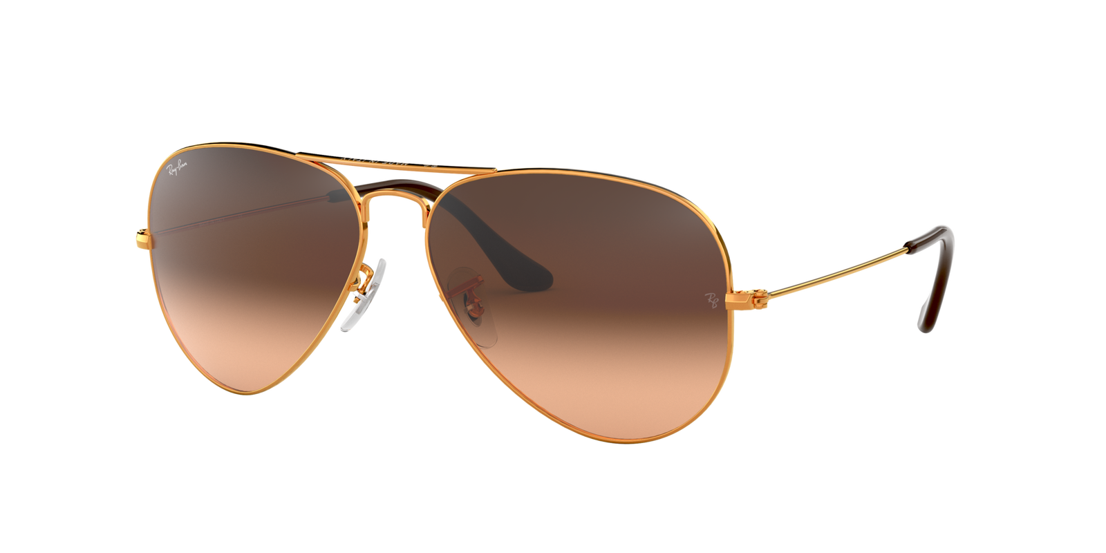 Das Bild zeigt die Pilotensonnenbrille RB3025 für Herren von der Marke Ray-Ban in braun von vorne