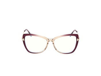 Das Bild zeigt die Korrektionsbrille FT5882-B 083 von der Marke Tom Ford in violett/gold.