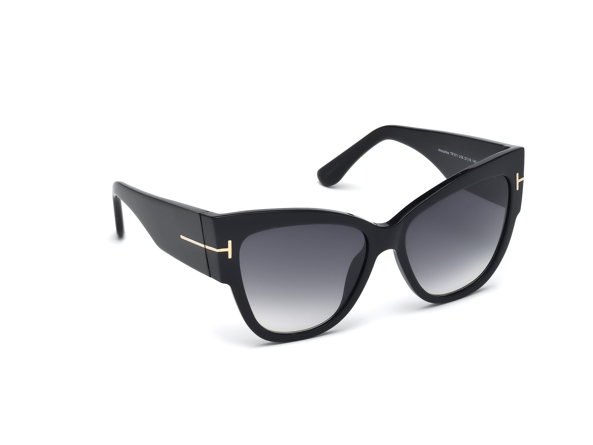 Das Bild zeigt die Sonnenbrille Anoushka FT0371 von der Marke Tom Ford in schwarz von links