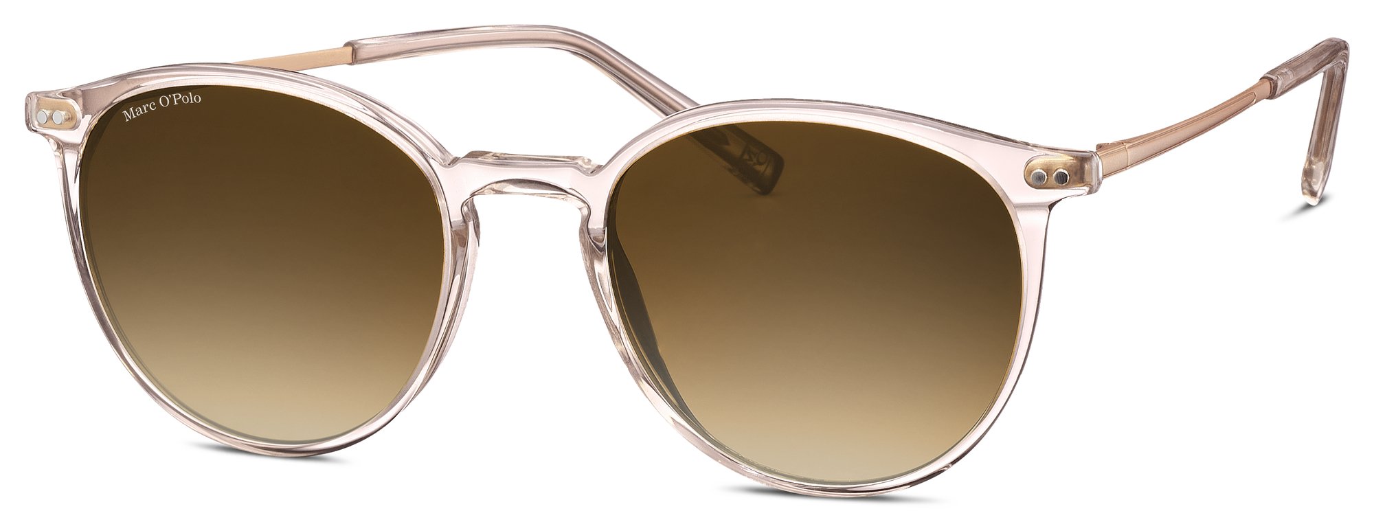 Das Bild zeigt die Sonnenbrille 506183 80 von der Marke Marc O‘Polo in nude transparent.