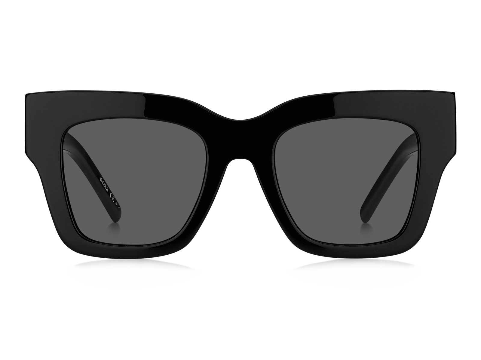 Das Bild zeigt die Cat-Eye-Sonnenbrille Boss 1386/S 807 für Damen von der Marke Boss in schwarz von vorne