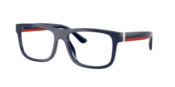 Das Bild zeigt die Korrektionsbrille 2290U von der Marke Polo in Schwarz/rot.