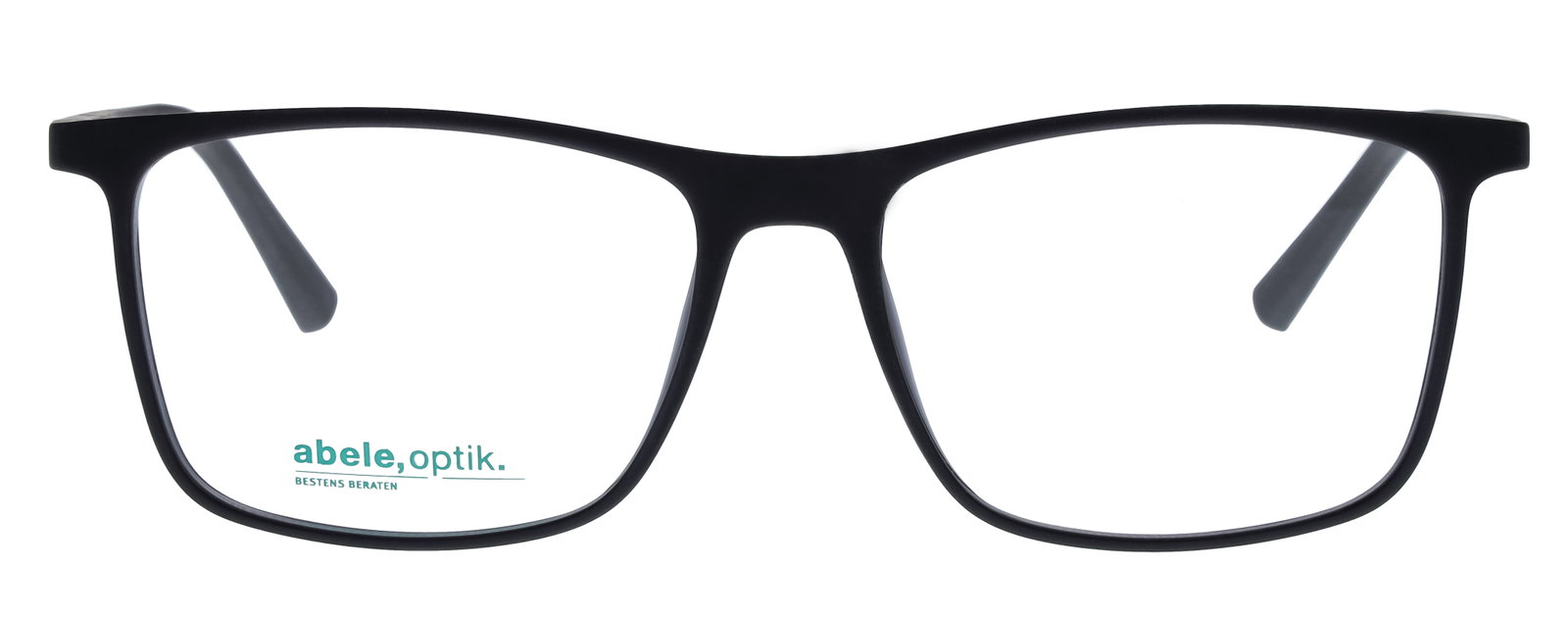Das Bild zeigt die rechteckige Brille 148541 für Herren von der Marke Abele Optik in dunkelgrau von vorne