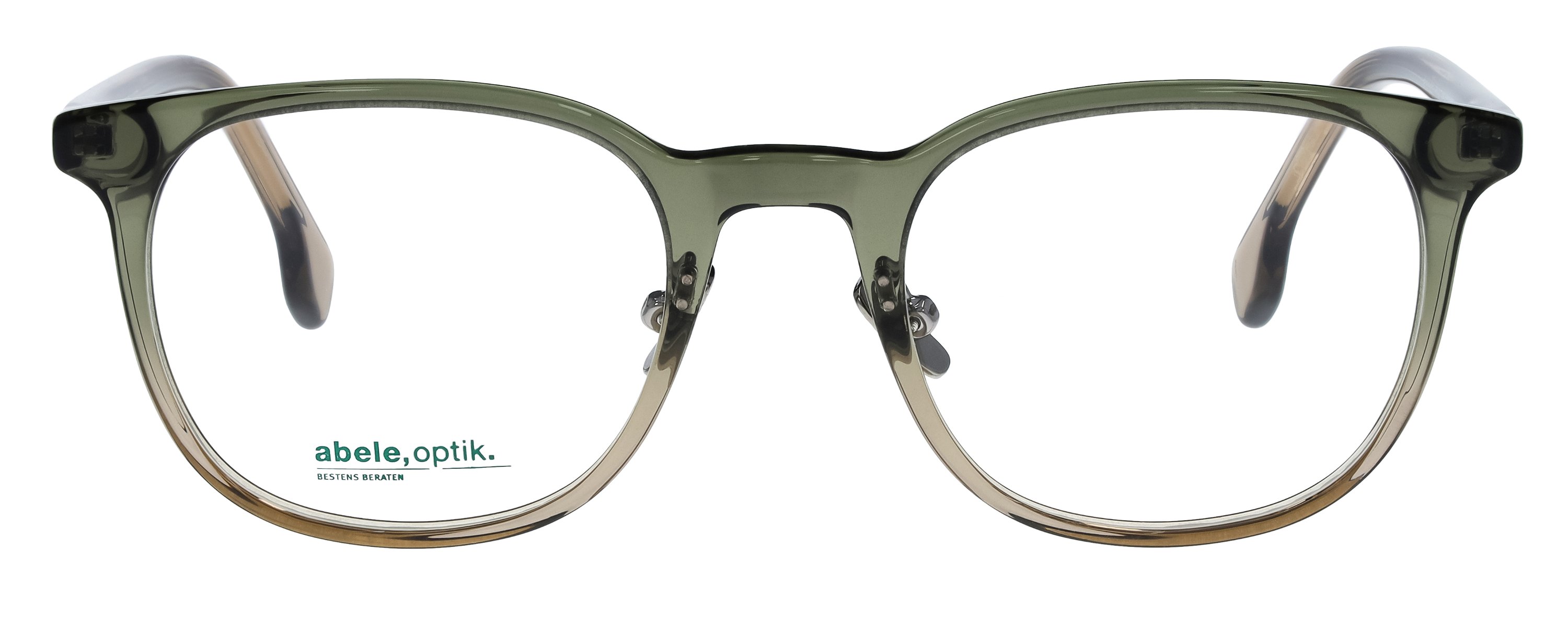 Das Bild zeigt die Korrektionsbrille 148091 von der Marke Abele Optik in dunkelgrün-grau.