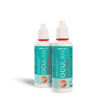Das Bild zeigt zwei Flaschen unseres Oculan Daily Clean.