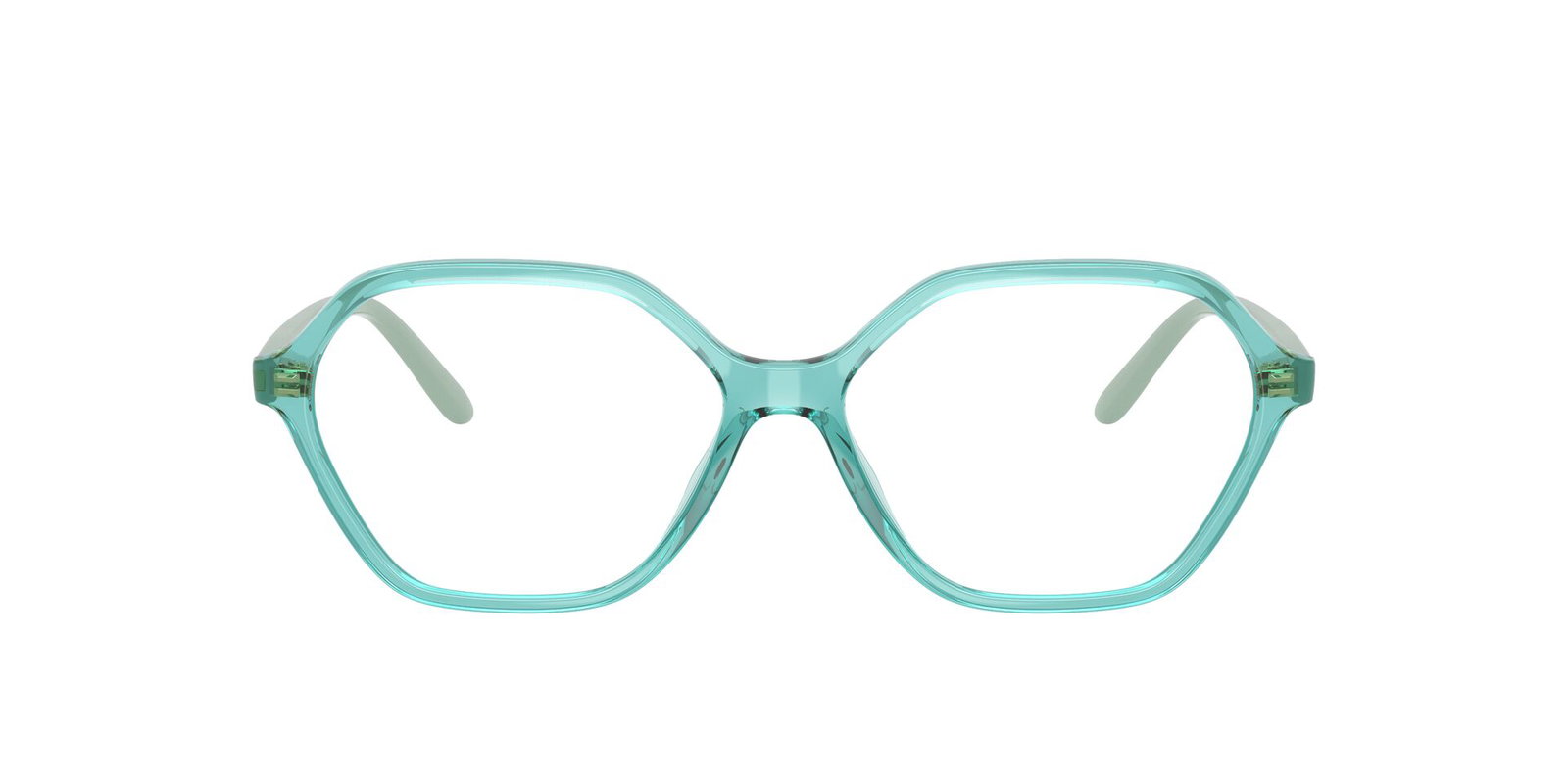 Das Bild zeigt die Korrektionsbrille 5622 3192 von der Marke Vogue in Transparent Türkis.