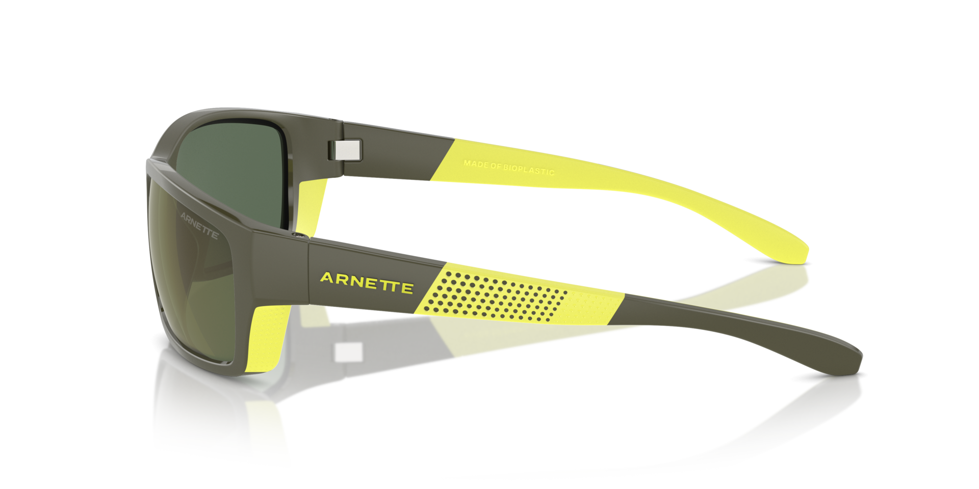 Das Bild zeigt die Sonnenbrille AN4336 28546R von der Marke Arnette in grau/gelb.