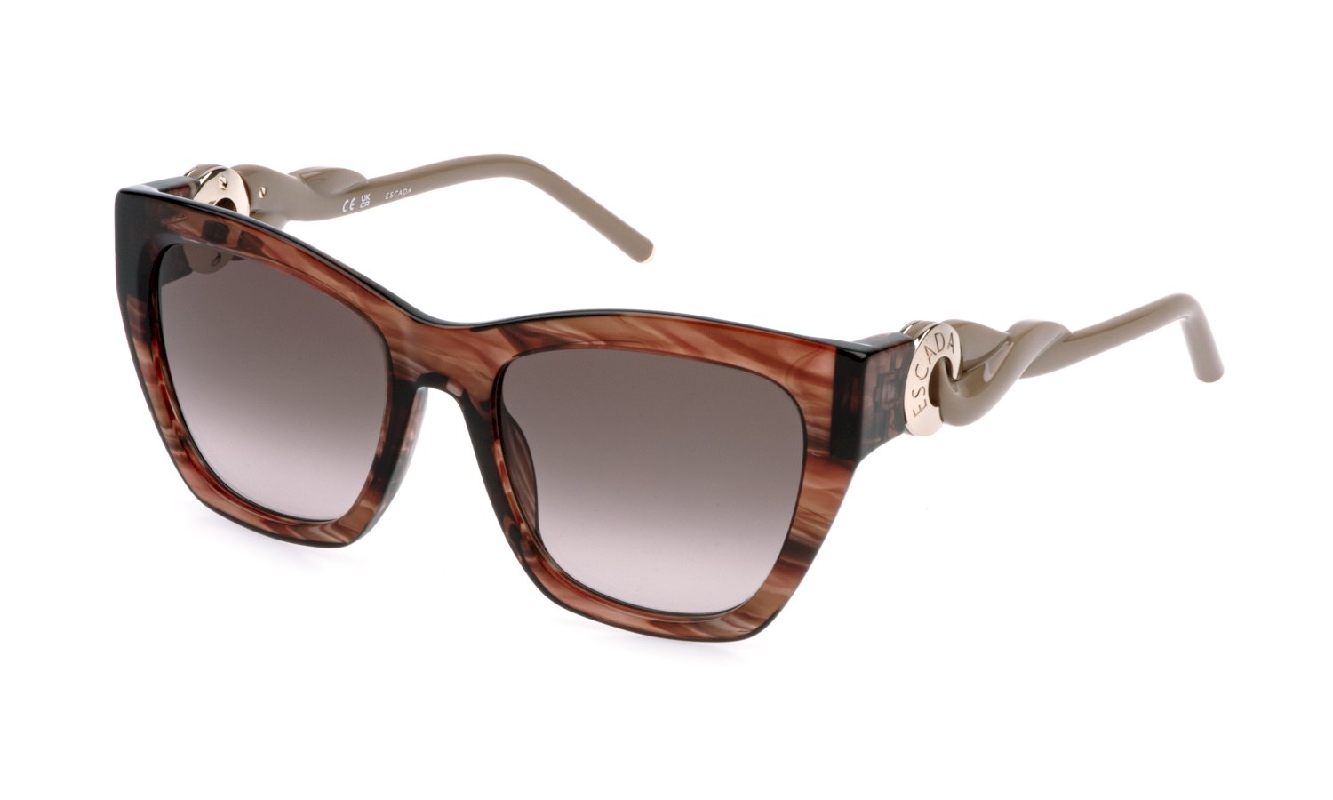 zu sehen ist die Sonnenbrille SESG38 von Escada in der Farbe Braun.