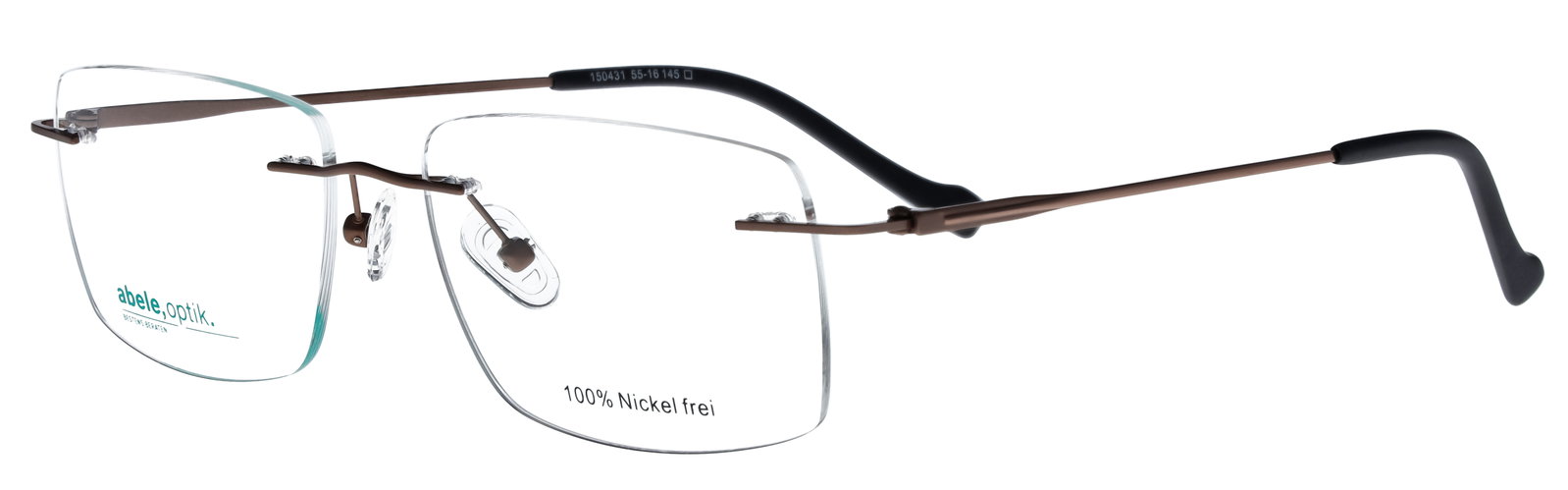 Titanbrille für Herren randlos hellbraun matt 150431