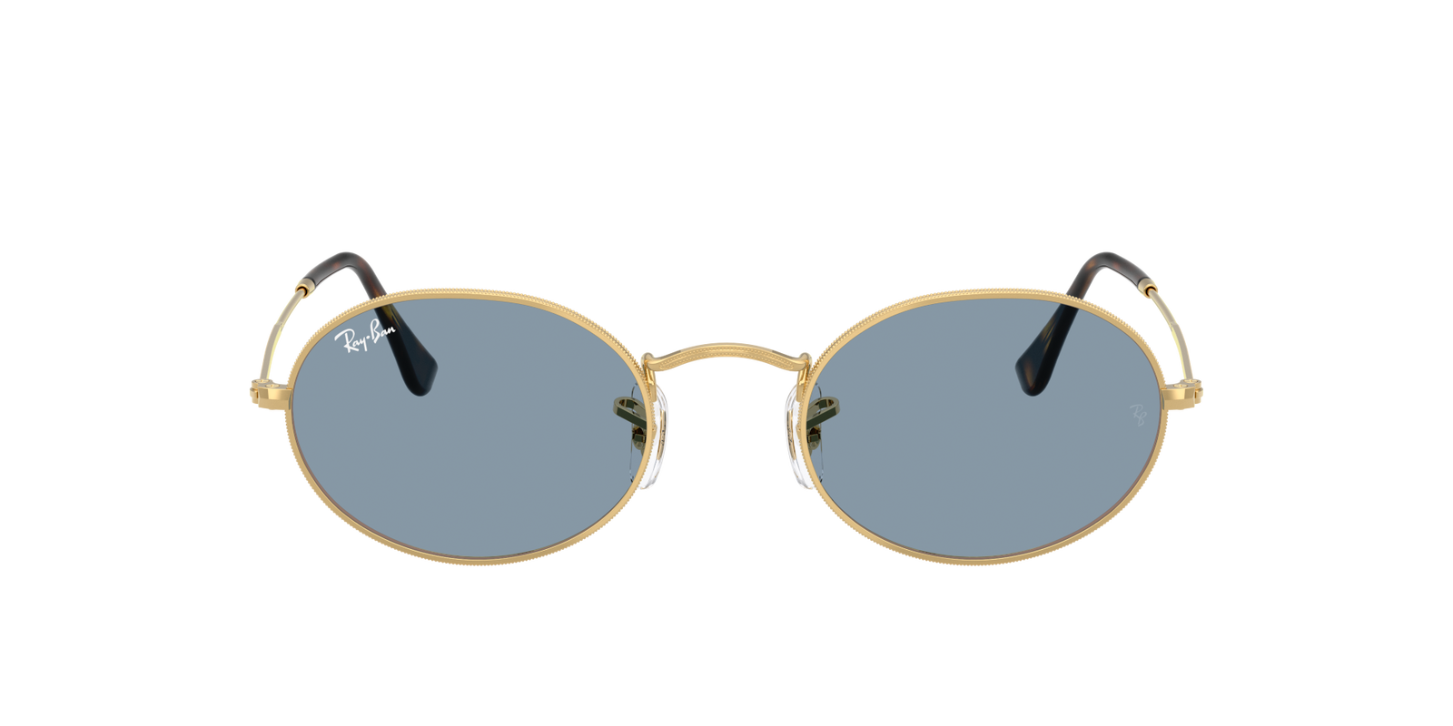 das Bild zeigt die Sonnenbrille RB3347 von Ray Ban in der Farbe Gold.