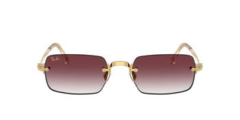 Das Bild zeigt die Ray Ban Sonnenbrille RB3928 in Gold mit roten Verlaufsgläsern von vorne.
