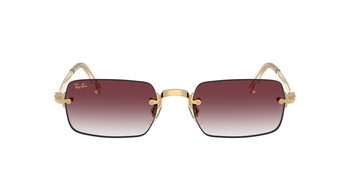 Das Bild zeigt die Ray Ban Sonnenbrille RB3928 in Gold mit roten Verlaufsgläsern von vorne.