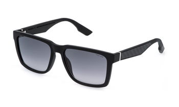 Das Bild zeigt die Sonnenbrille SPLR49 von der Marke Police in Mattschwarz.
