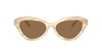 Das Bild zeigt die Ralph Lauren Sonnenbrille RL8236U in Austernschalenbeige von vorne.