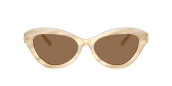 Das Bild zeigt die Ralph Lauren Sonnenbrille RL8236U in Austernschalenbeige von vorne.