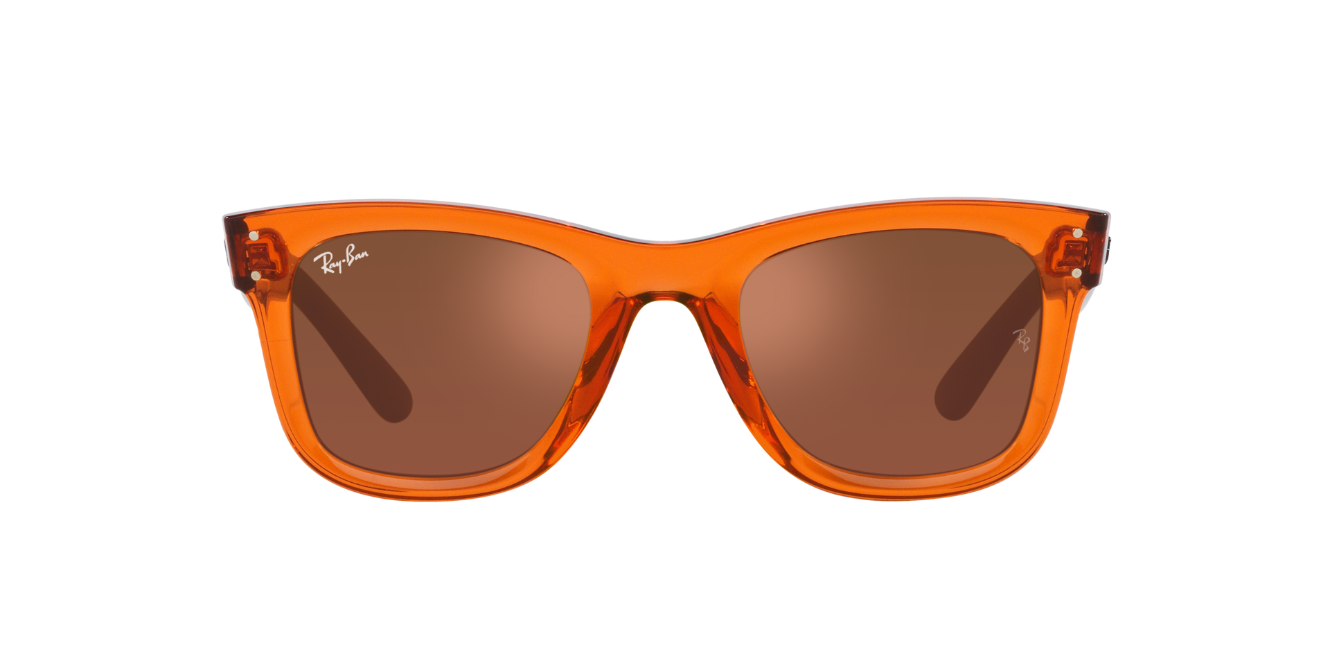 Das Bild zeigt die Sonnenbrille  0RBR0502S 6712GM von der Marke Ray Ban in transparent orange.