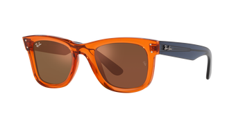 Das Bild zeigt die Sonnenbrille  0RBR0502S 6712GM von der Marke Ray Ban in transparent orange.