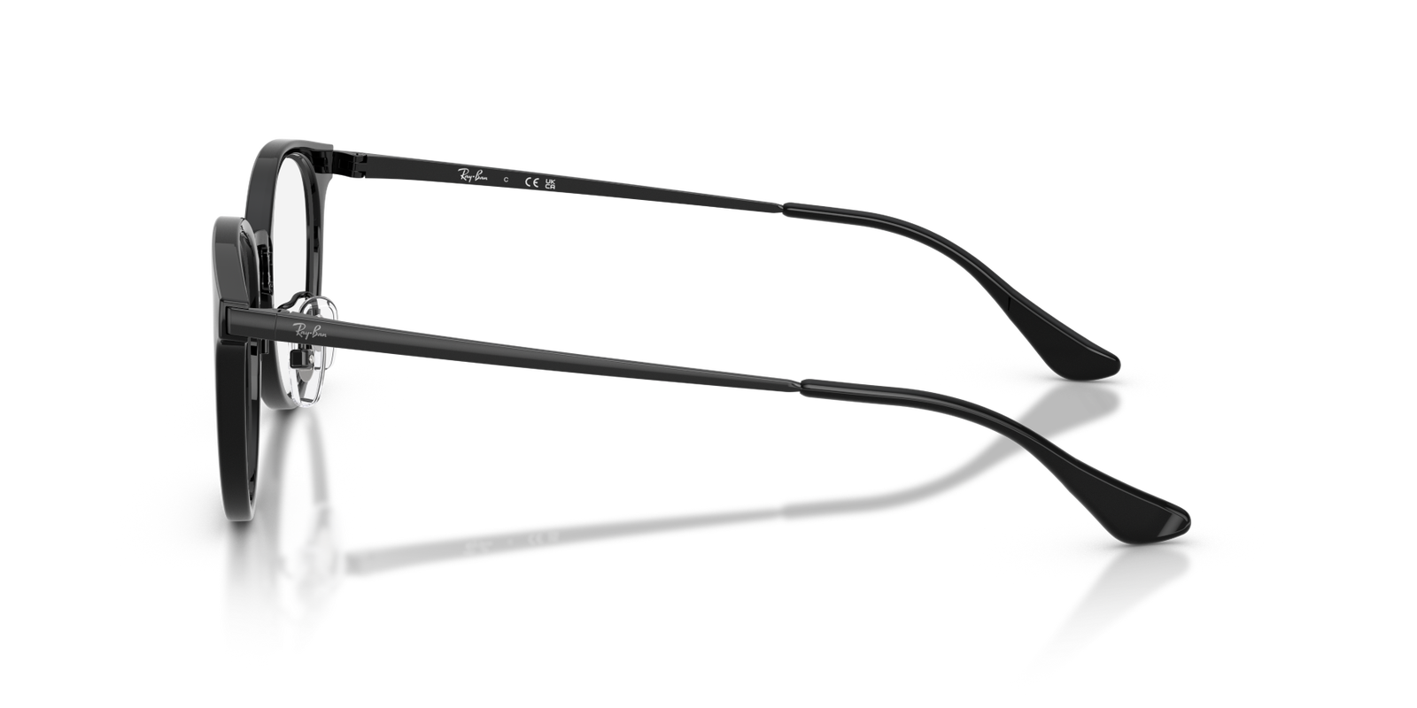 Auf diesem Bild sehen Sie die Korrektionsbrille 0RX7265 von Ray Ban in der Farbe Schwarz.