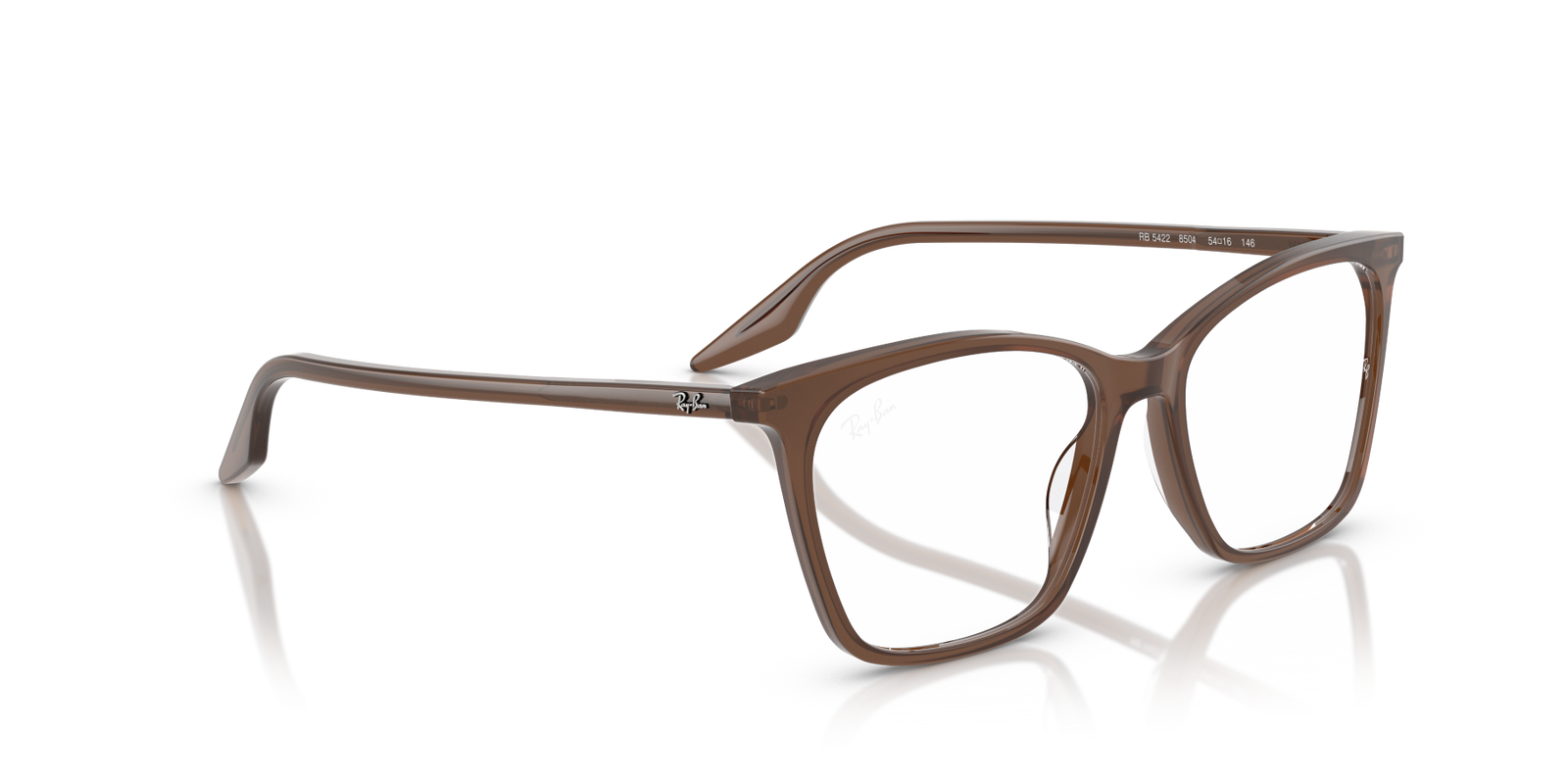 Auf diesem Bild sehen Sie die Korrektionsbrille 0RX5422 von RayBan in der Farbe Braun.