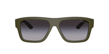 Auf diesem Bild sehen Sie die Sonnenbrille 0PS 7566 von Prada in Grün.