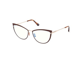 Das Bild zeigt die Korrektionsbrille FT5877-B 046 von der Marke Tom Ford in hellbraun/rose gold.