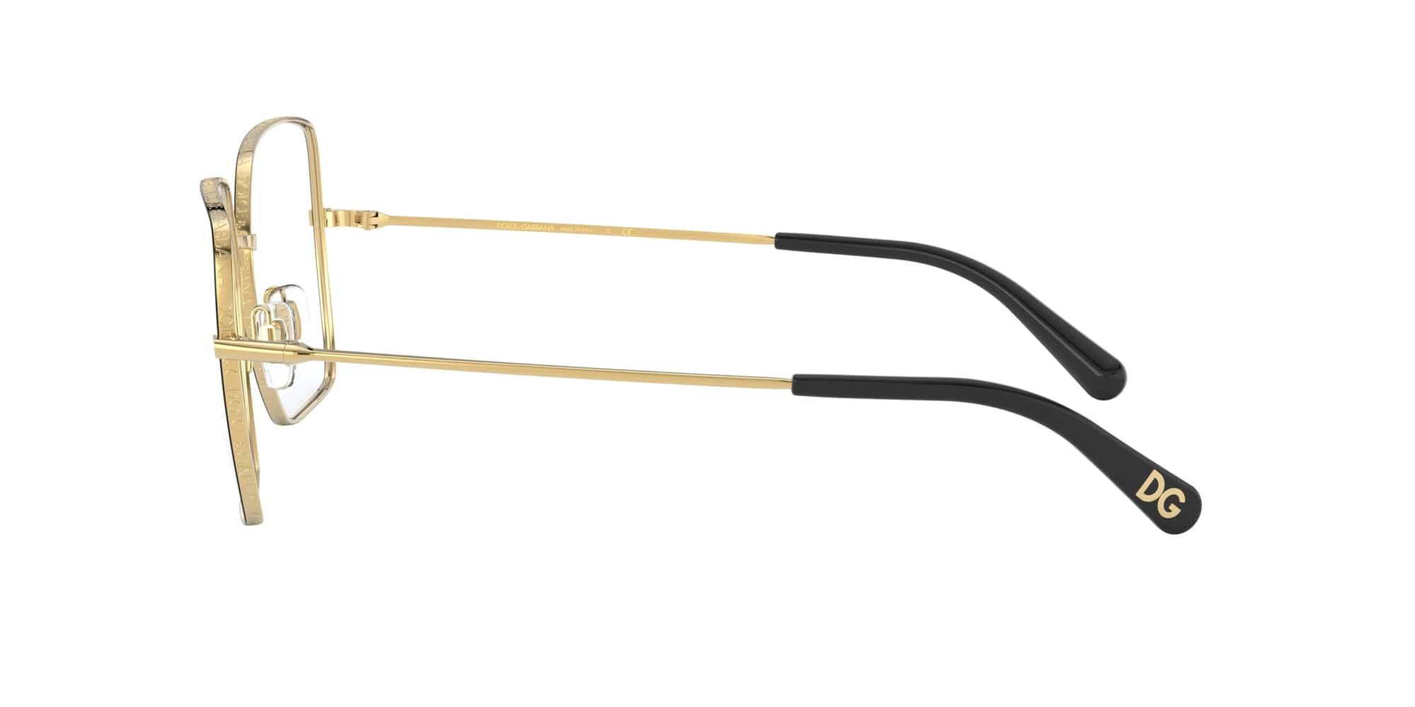 Das Bild zeigt die Korrektionsbrille DG1323 1334 von der Marke D&G in schwarz-gold.