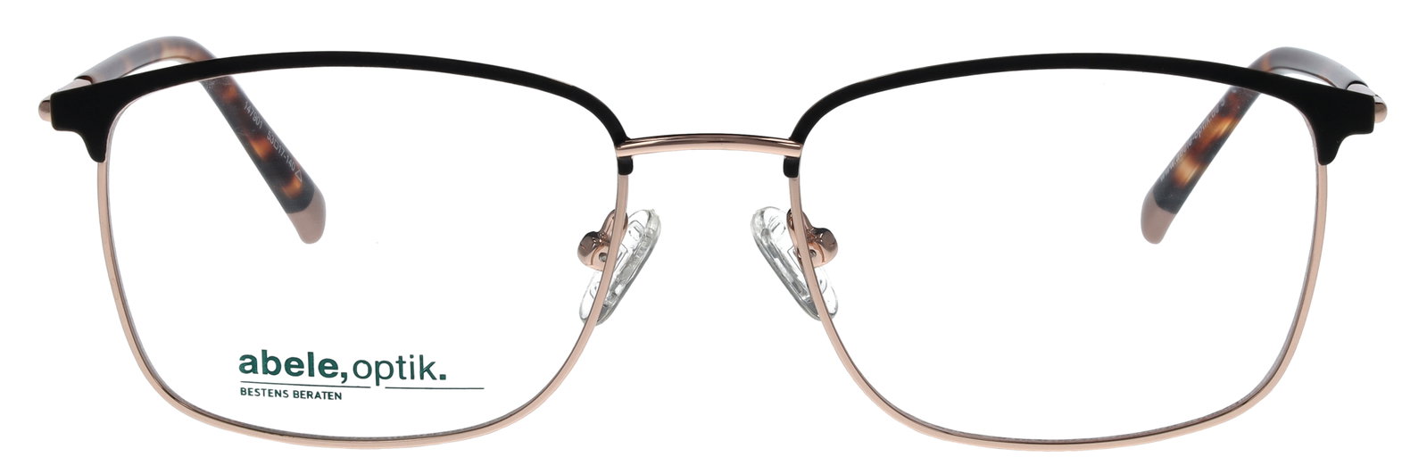 Das Bild zeigt die Korrektionsbrille 147901 von der Marke Abele Optik in gold/schwarz matt.