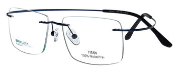 Titankomplettbrille für Herren randlos blau matt 150441