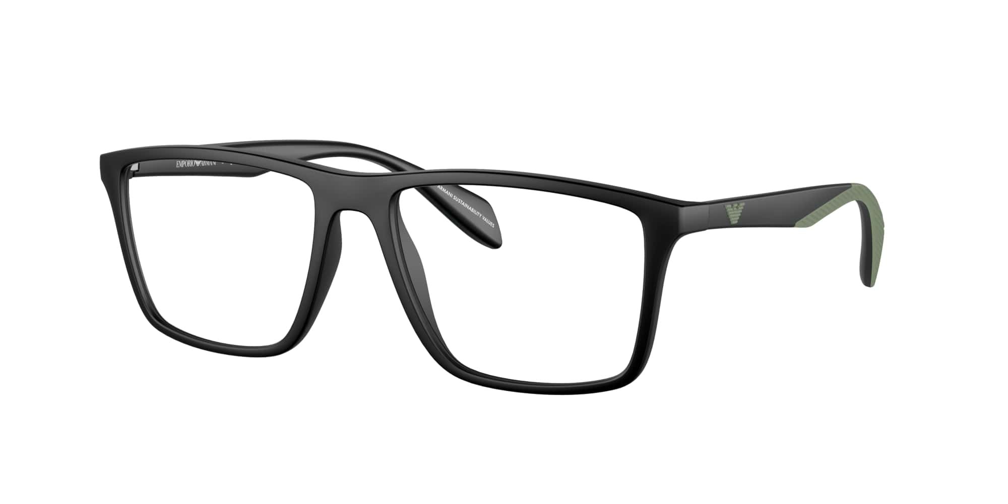 Das Bild zeigt die Korrektionsbrille EA3230 5001 von der Marke Emporio Armani in Schwarz.