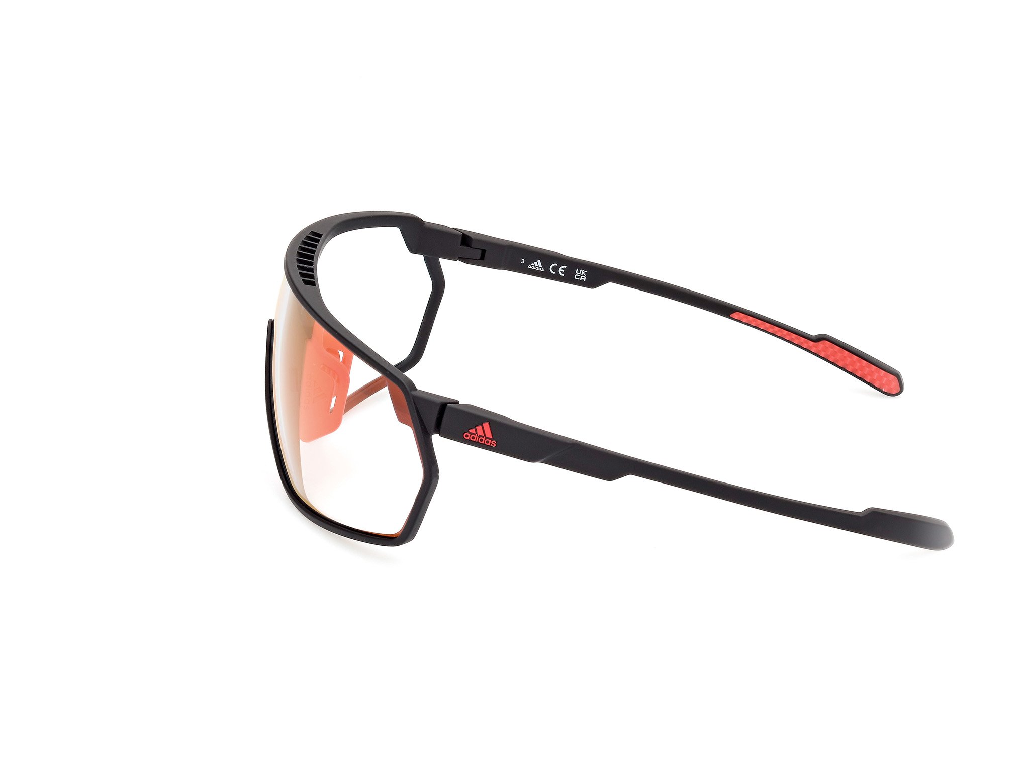 Das Bild zeigt die Sonnenbrille SP0088 02L von der Marke Adidas Sport in matt schwarz.