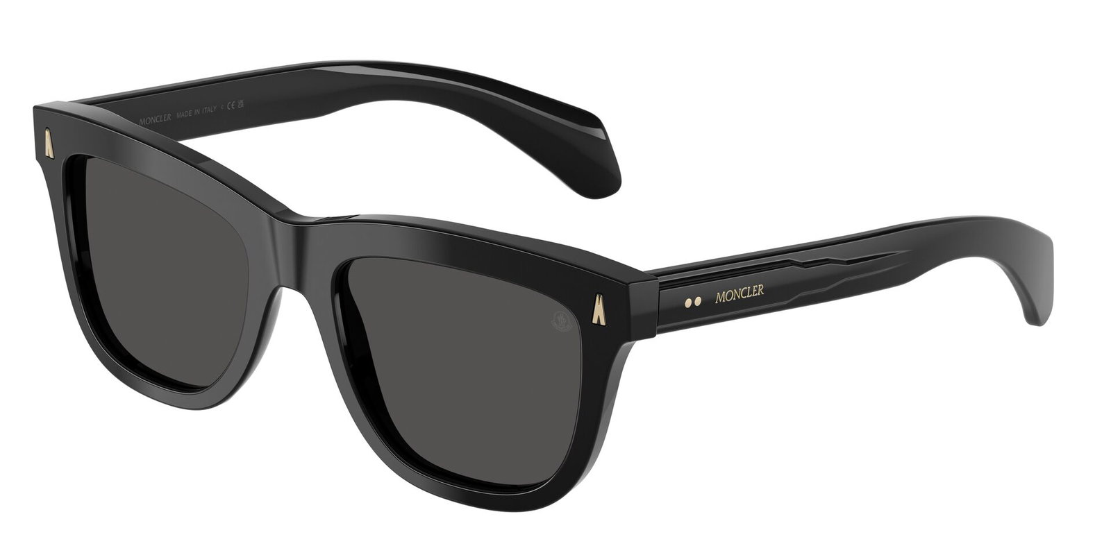 zu sehen ist die Sonnenbrille 6023 von Moncler in der Farbe Schwarz.