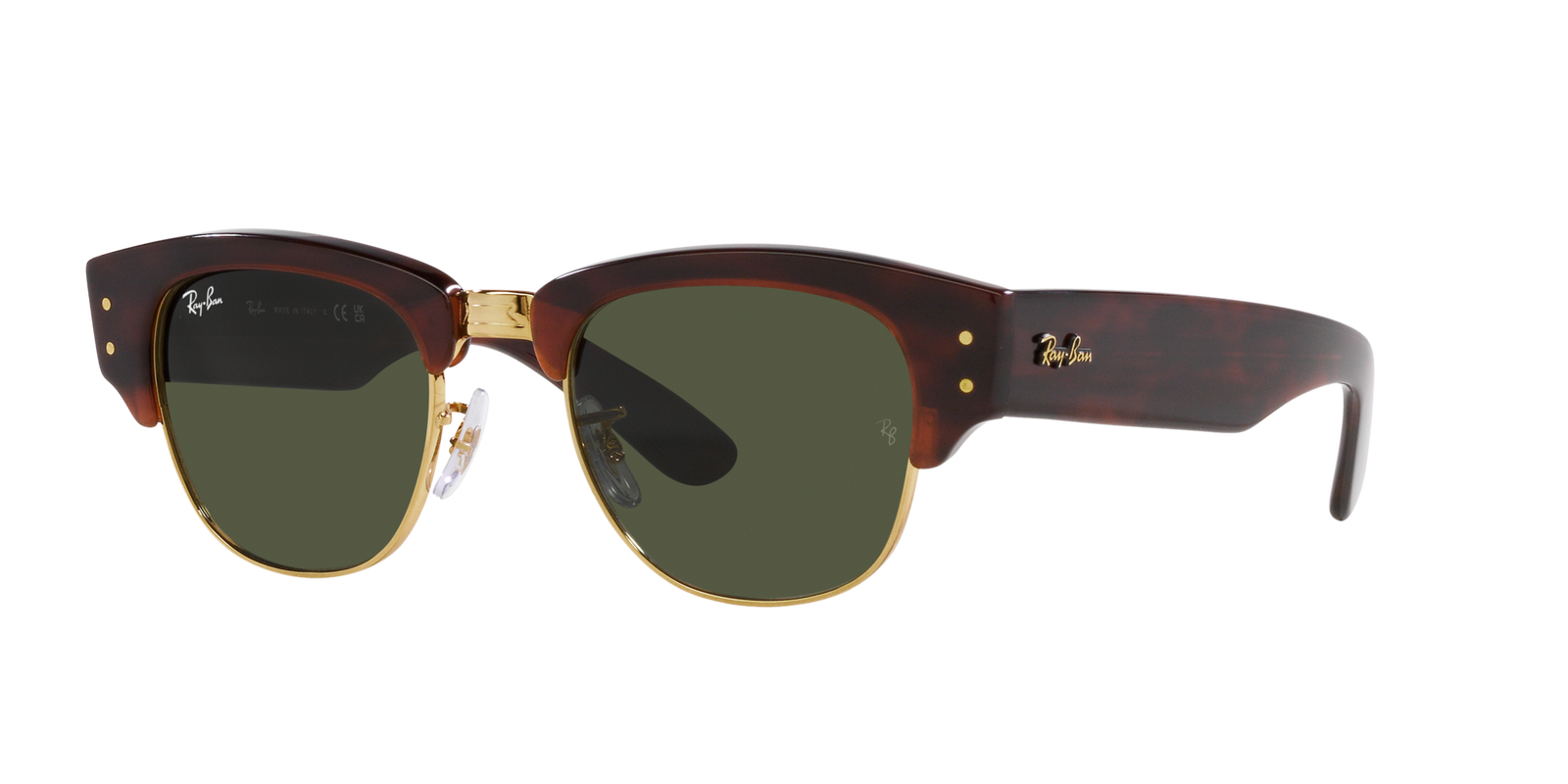 Mega Clubmaster Ray Ban Sonnenbrille Unisex in Havanna & Quadratisch RB0316S 990/31 53
