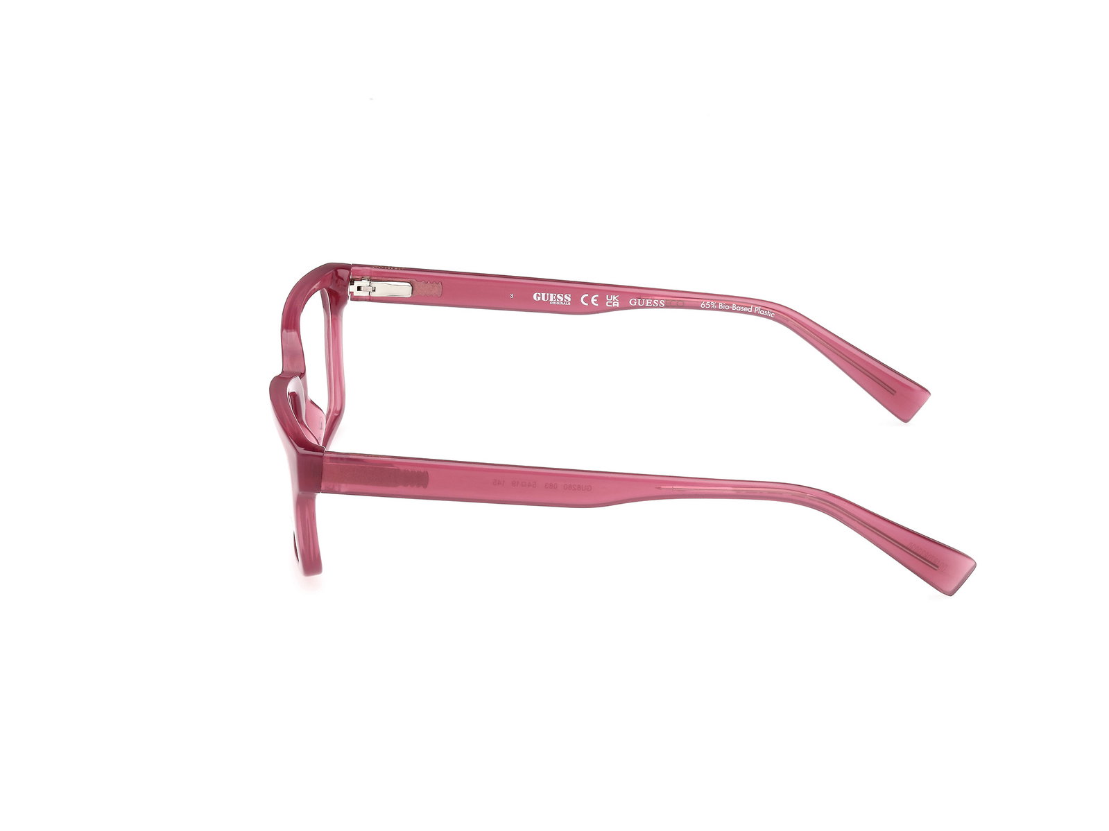 Das Bild zeigt die Korrektionsbrille GU8080 083 von der Marke Guess in violett.