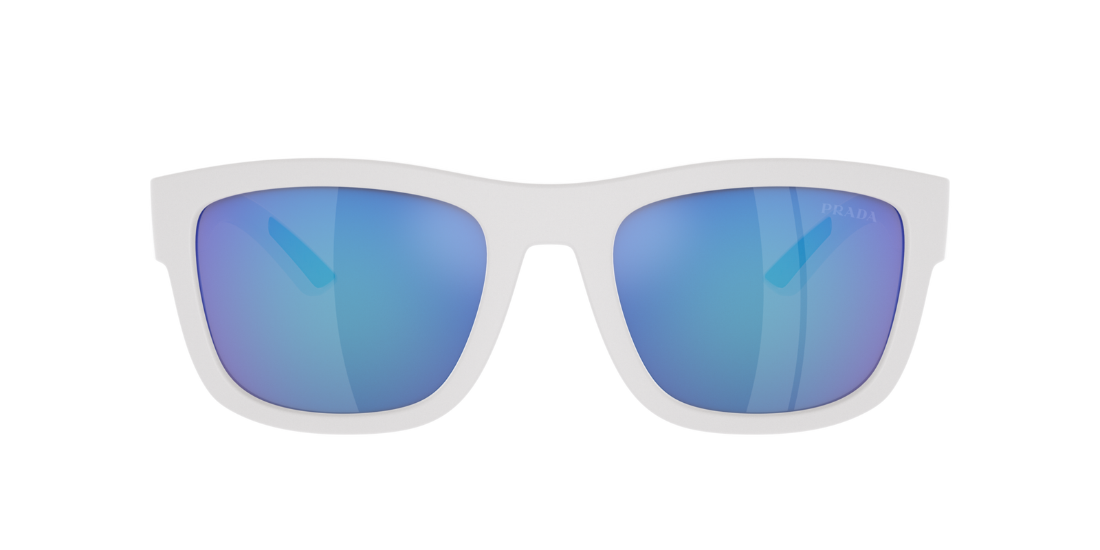 Das Bild zeigt die Sonnenbrille PR01ZS TWK08R von der Marke Prada Linea Rossa in weiß.