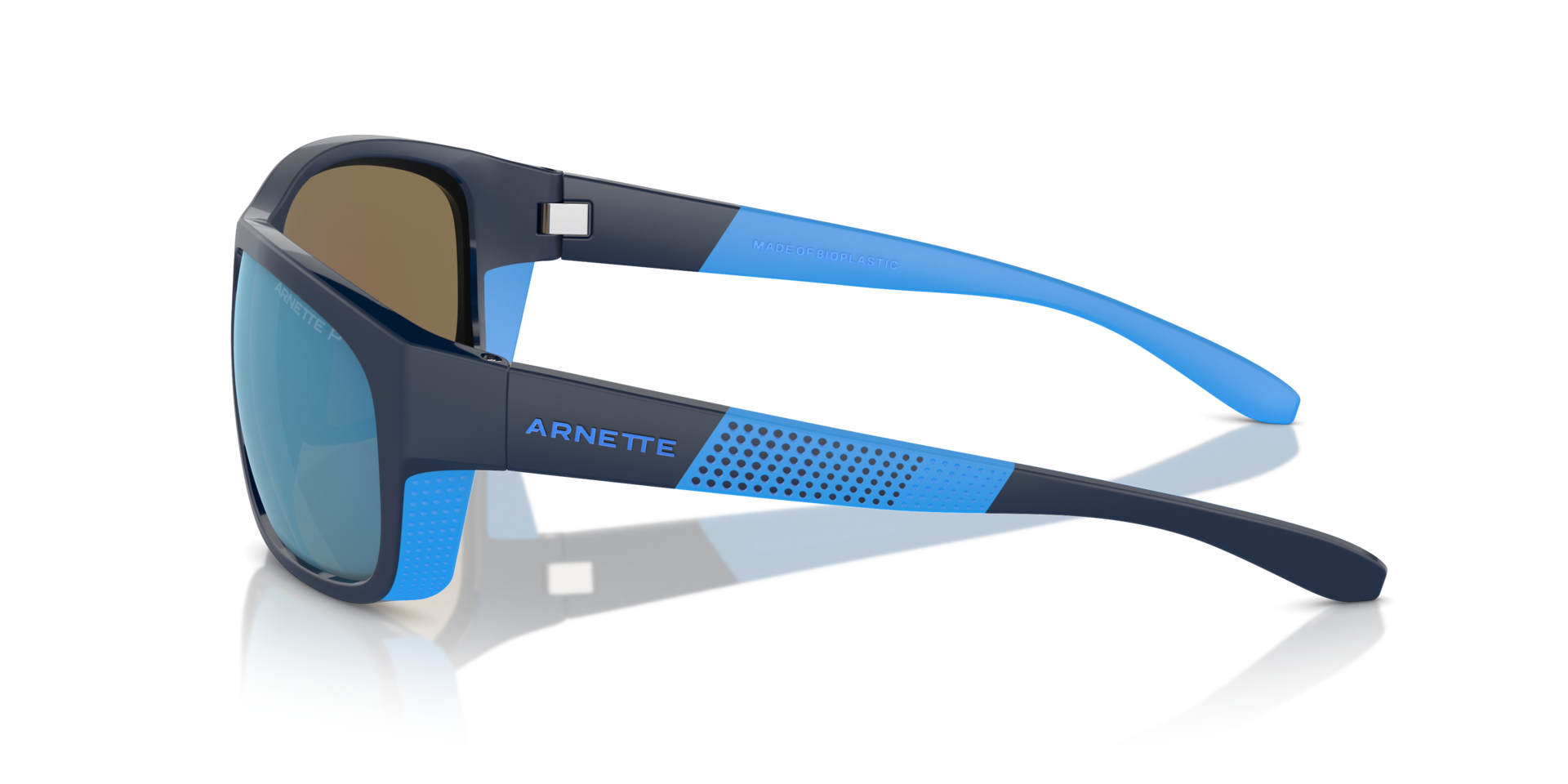Das Bild zeigt die Sonnenbrille AN4337 275422 von der Marke Arnette in schwarz/blau.