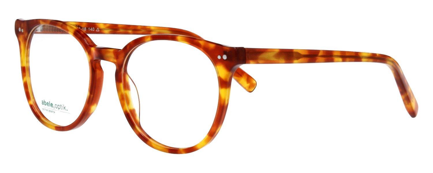 Das Bild zeigt die Damenbrille in orange/gelb